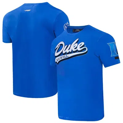 Pro Standard Royal Duke Blue Devils Script Tail T-shirt