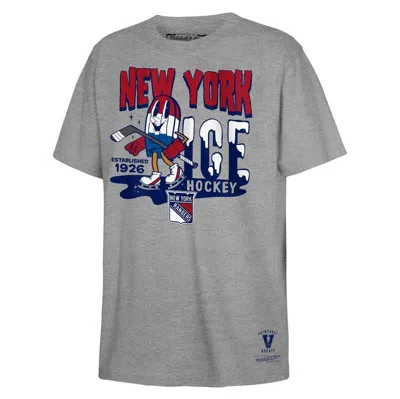 Mitchell & Ness Kids' Youth  Grey New York Rangers Popsicle T-shirt