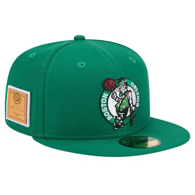 New Era Kelly Green Boston Celtics Court Sport Leather Applique 59fifty Fitted Hat