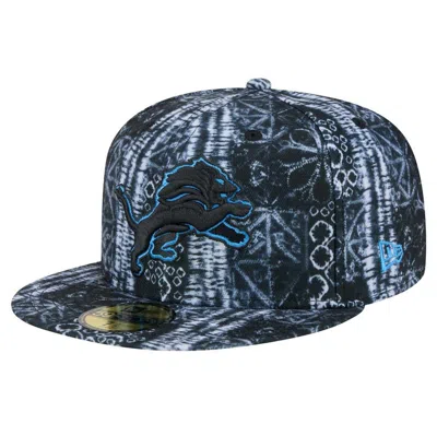 New Era Black Detroit Lions Shibori 59fifty Fitted Hat