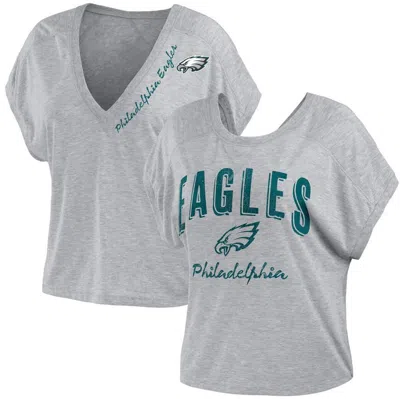Wear By Erin Andrews Heather Gray Philadelphia Eagles Reversible T-shirt