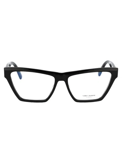 Saint Laurent Eyewear Sl M104 Opt Glasses In 001 Black Black Transparent