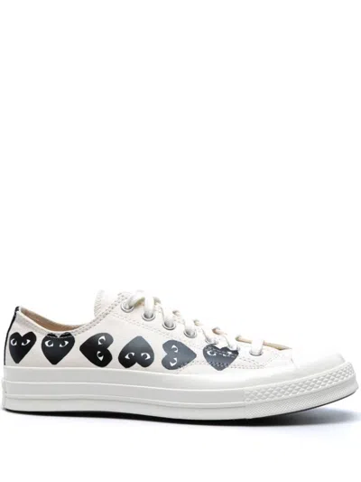 Comme Des Garçons Play X Converse Chuck 70 Heart-print High-top Cotton Sneakers In White