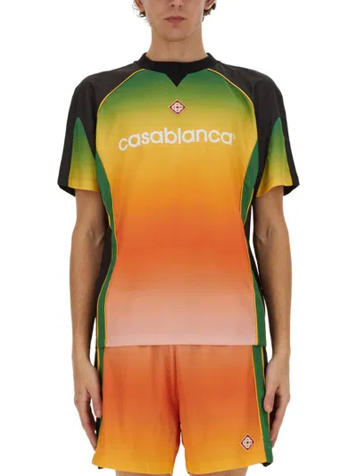 Casablanca Logo-print Gradient T-shirt In Multicolour