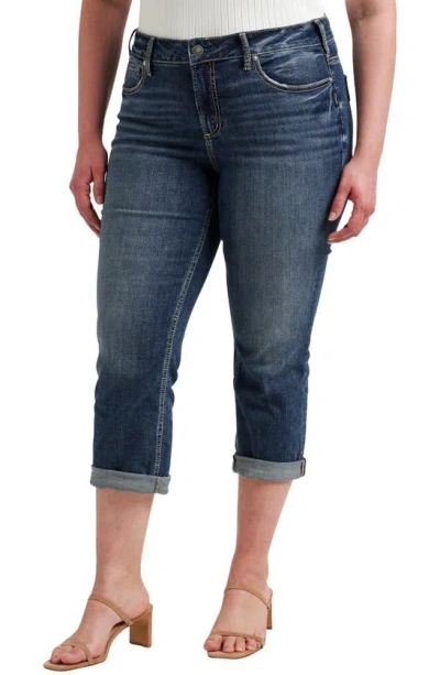 Silver Jeans Co. Suki Curvy Flag Pocket Mid Rise Capri Jeans In Indigo