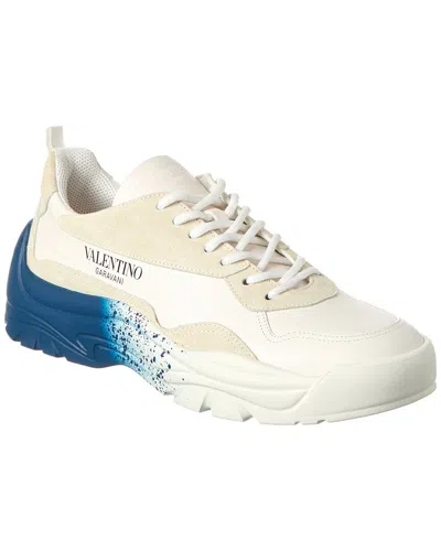 Valentino Garavani Suede & Leather Sneaker In White