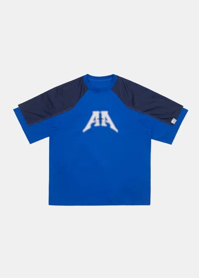 Ader Error Blue Nolc Logo Raglan T-shirt