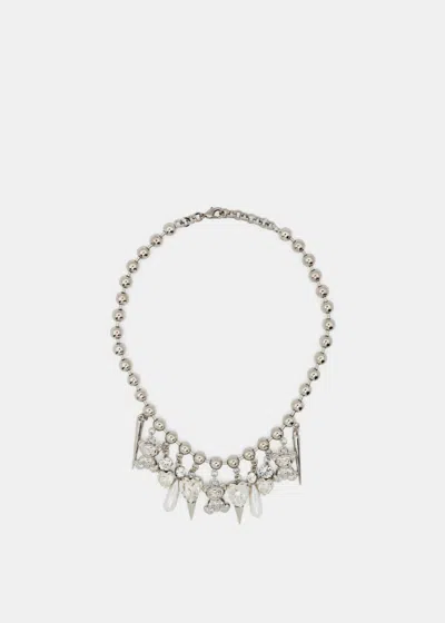 Alessandra Rich Embellished Chain In Silver