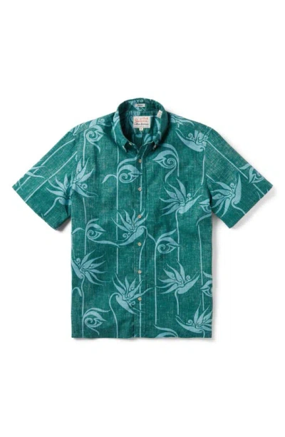 Reyn Spooner X Alfred Shaheen Personal Paradise Classic Fit Floral Short Sleeve Button-down Shirt In Spruce