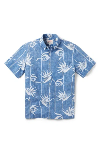 Reyn Spooner X Alfred Shaheen Personal Paradise Classic Fit Floral Short Sleeve Button-down Shirt In Blue Horizon