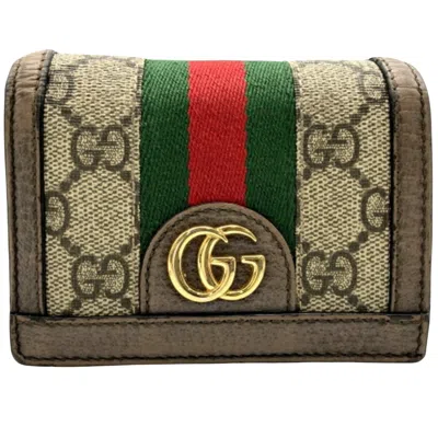 Gucci Brown Canvas Wallet  () In Blue