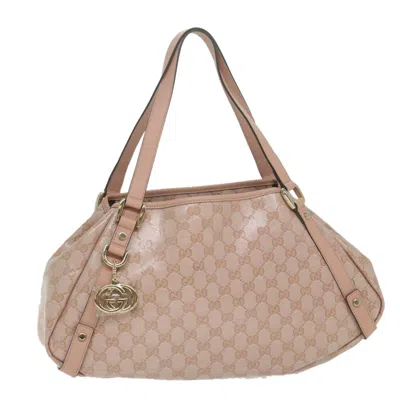 Gucci Gg Canvas Pink Canvas Shoulder Bag () In Burgundy
