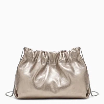 Brunello Cucinelli Soft Pearl Coloured Leather Bag In White
