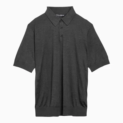 Dolce & Gabbana Dolce&gabbana Grey Silk Short Sleeved Polo Shirt