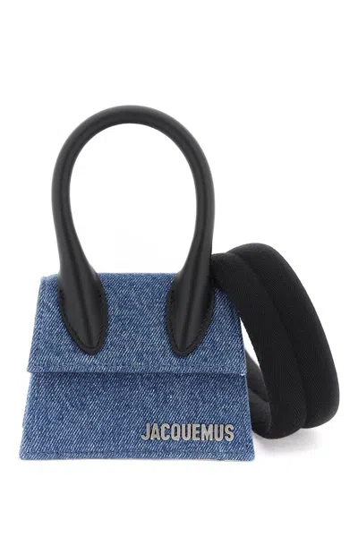 Jacquemus Shoulder Bag Contrast Handles In Black,blue