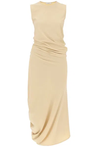 Lemaire Twisted Jersey Maxi Dress In Soft Sand