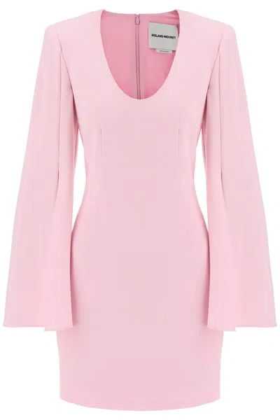 Roland Mouret "mini Dress With Cape Sleeves" In Pink