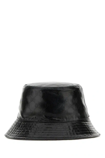 Gucci Gg High Shine Bucket Hat In Black