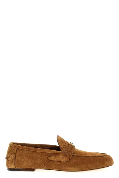 Gucci Interlocking G Suede Loafer In Brown