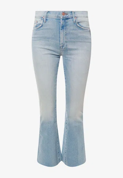 Mother Flared Stretch Cotton Jeans In Blue