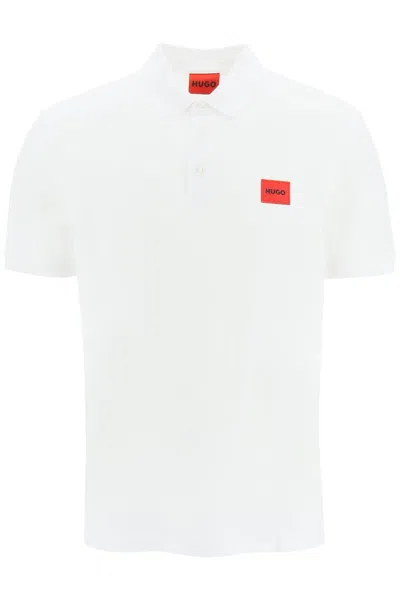 Hugo Polo Shirt With Logo Patch In White