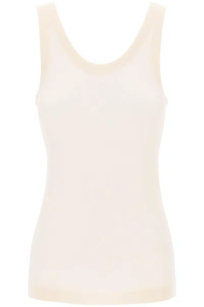 Lemaire Ribbed Tank Top In White