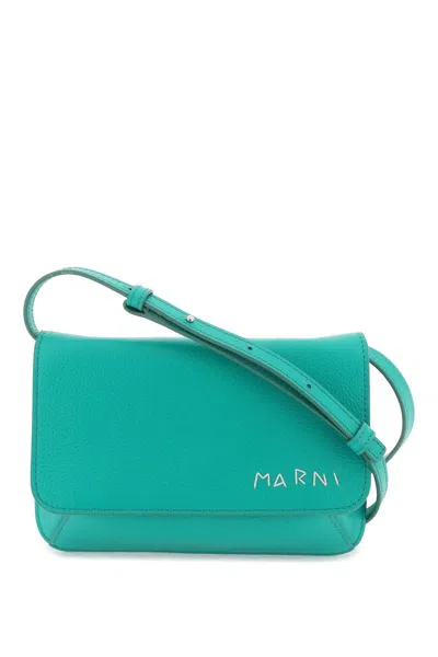 Marni Flap Trunk Shoulder Bag With In Green
