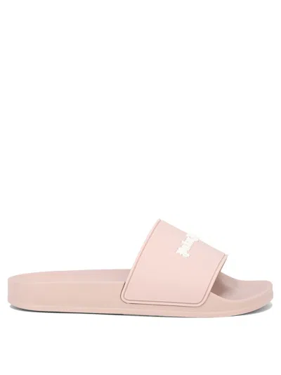 Palm Angels 20mm Essential Logo Rubber Pool Slides In Nude & Neutrals