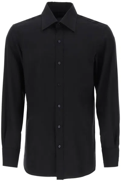 Tom Ford Pure Silk Shirt In Black