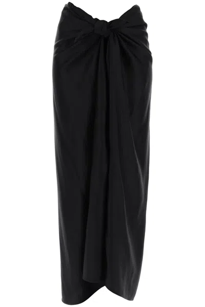 Totême Satin Knot Maxi Skirt In Black