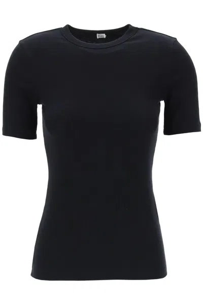 Totême Ribbed Jersey T-shirt For A In Black