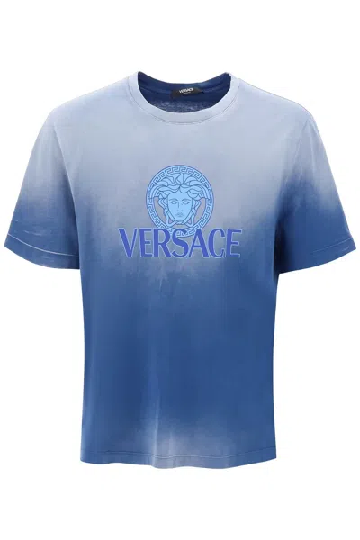 Versace "gradient Medusa T-shirt In Mixed Colours