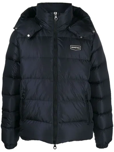Duvetica Aprica Hooded Down Jacket In Blue