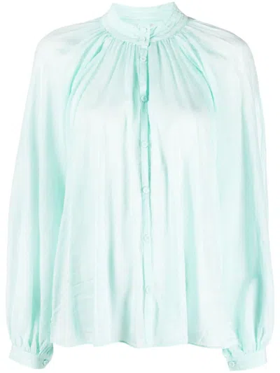 Forte Forte Forte_forte Cotton Silk Voile Bohemian Shirt In Water Green.