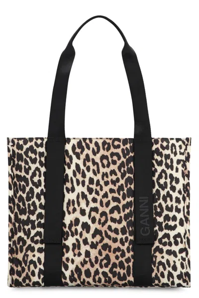Ganni Leopard-print Tote Bag