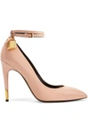 TOM FORD PADLOCK GLOSSED-LEATHER PUMPS