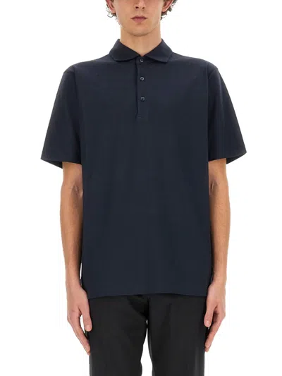 Lardini Jersey Cotton Polo Shirt In Blue