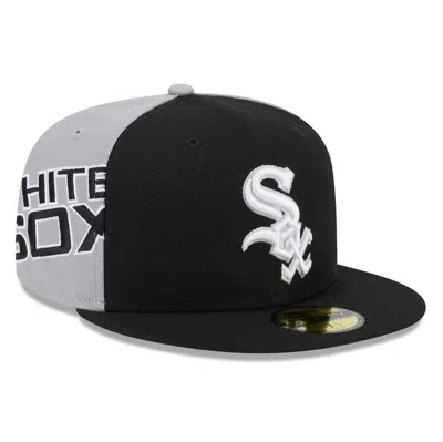 New Era Men's Black/gray Chicago White Sox Gameday Sideswipe 59fifty Fitted Hat In Black Gray