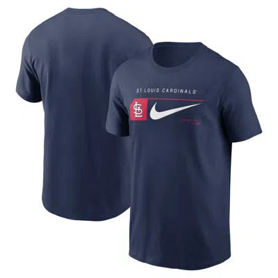 Nike Navy St. Louis Cardinals Team Swoosh Lockup T-shirt In Blue