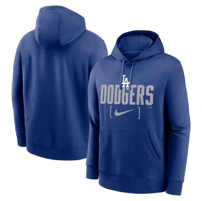 Nike Royal Los Angeles Dodgers Club Slack Pullover Hoodie In Blue