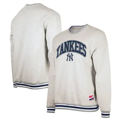 New Era Heather Grey New York Yankees Throwback Classic Pullover Sweatshirt