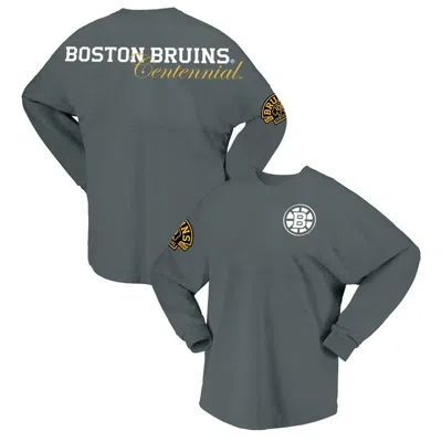 Fanatics Branded Gray Boston Bruins 100th Anniversary Spirit Jersey T-shirt