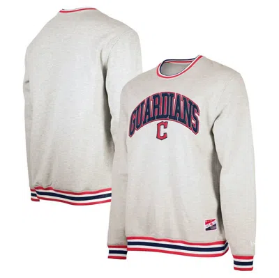 New Era Heather Grey Cleveland Guardians Throwback Classic Pullover Sweatshirt