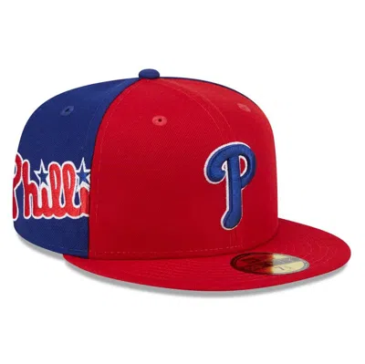 New Era Men's Red/royal Philadelphia Phillies Gameday Sideswipe 59fifty Fitted Hat In Red Royal