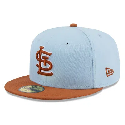 New Era Men's Light Blue/brown St. Louis Cardinals Spring Color Basic Two-tone 59fifty Fitted Hat