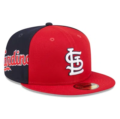 New Era Men's Red/navy St. Louis Cardinals Gameday Sideswipe 59fifty Fitted Hat In Red Navy