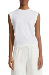 Vince Linen Muscle Tee In Optic White
