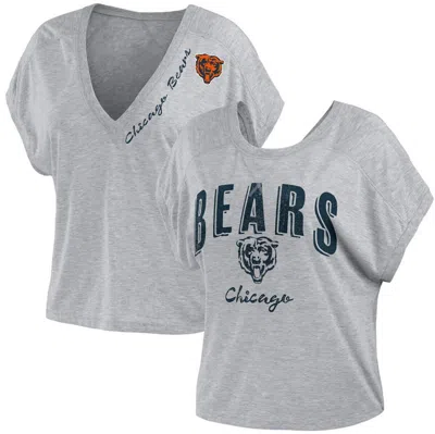 Wear By Erin Andrews Heather Gray Chicago Bears Reversible T-shirt