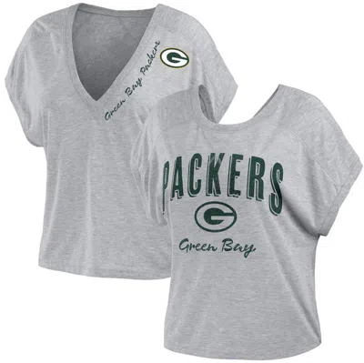 Wear By Erin Andrews Heather Gray Green Bay Packers Reversible T-shirt