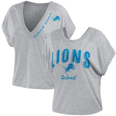 Wear By Erin Andrews Heather Gray Detroit Lions Reversible T-shirt